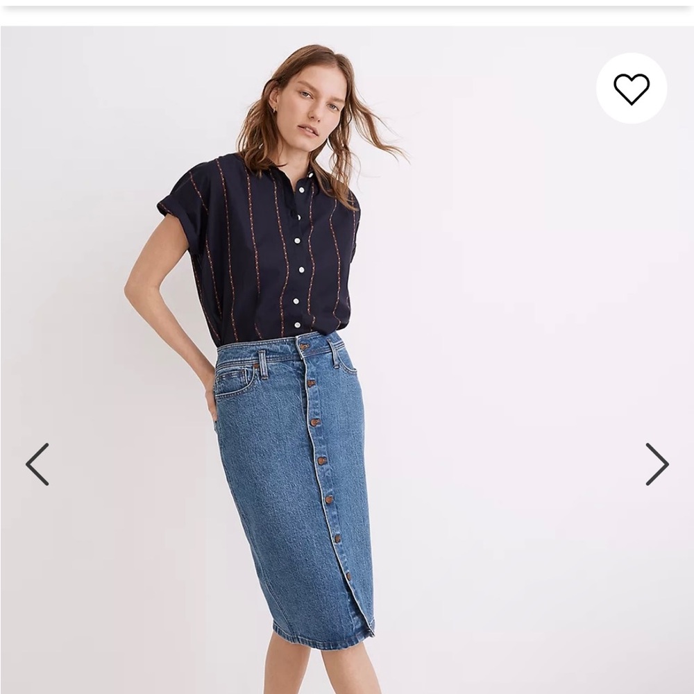 Denim high-waist midi skirt in holton wash: western edition